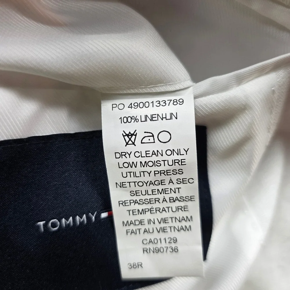 Tommy Hilfiger Mens 38R White 100% Linen 2-Button Blazer Sport Coat New